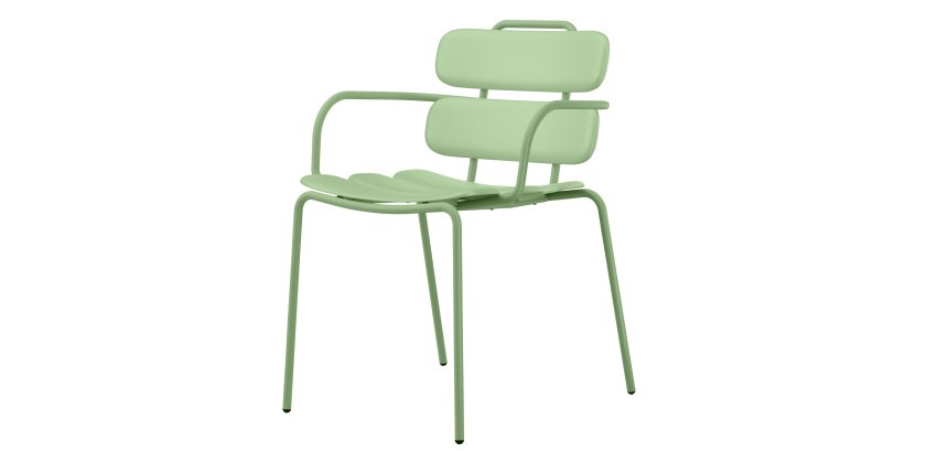 Seduta collettività Lemon - con braccioli - polipropilene - verde - Unisit