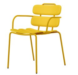 Seduta collettività Lemon - con braccioli - polipropilene - giallo - Unisit