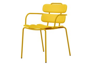Seduta collettività Lemon - con braccioli - polipropilene - giallo - Unisit