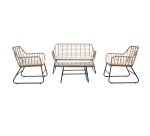 Salotto Cebu - polyrattan naturale - Garden Friend - set 4 elementi