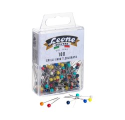 Spillo con testa di plastica colorata - inox - Leone - conf. 100 pezzi