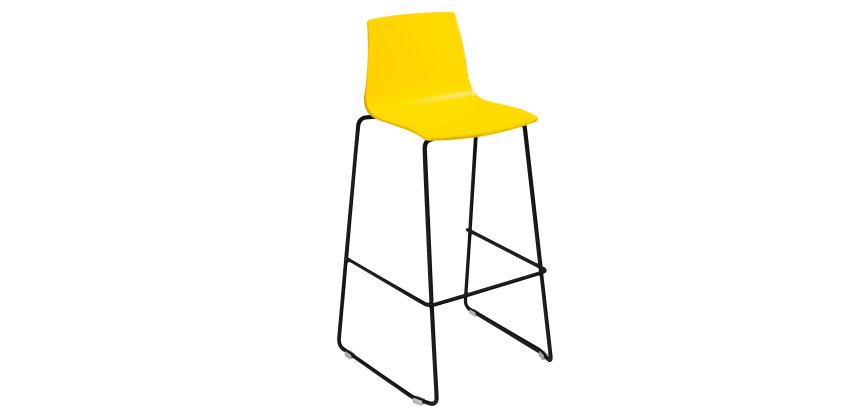 Sgabello Imola Fix  - Nero opaco/giallo - Grandsoleil