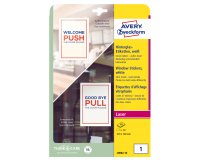 Etichette adesive per finestre - in carta - con pellicola - laser - rimovibili - 210 x 148 mm - 1et/fg - 10 fogli - bianco - Avery