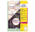 Etichette adesive per finestre - in carta - con pellicola - laser - rimovibili - diametro 200 mm - 1et/fg - 10 fogli - bianco - Avery