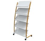 Portariviste da terra - 5 tasche - 51,5 x 83 x 163,3 cm - legno/ABS - bianco - Alba