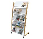 Portariviste da terra - 5 tasche - 51,5 x 83 x 163,3 cm - legno/ABS - bianco - Alba