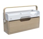 Organizer portatile da scrivania Ergobox S - 42,5 x 23 x 15 cm - legno/PET/ABS - legno/bianco/grigio - Alba