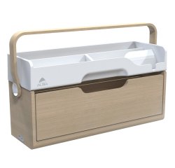 Organizer portatile da scrivania Ergobox S - 42,5 x 23 x 15 cm - legno/PET/ABS - legno/bianco/grigio - Alba