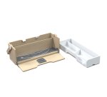 Organizer portatile da scrivania Ergobox S - 42,5 x 23 x 15 cm - legno/PET/ABS - legno/bianco/grigio - Alba