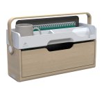 Organizer portatile da scrivania Ergobox S - 42,5 x 23 x 15 cm - legno/PET/ABS - legno/bianco/grigio - Alba