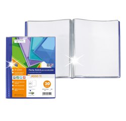 Portalistini Asso TI - personalizzabile - PP liscio - 15 x 21 cm - 20 buste -  blu - Sei Rota