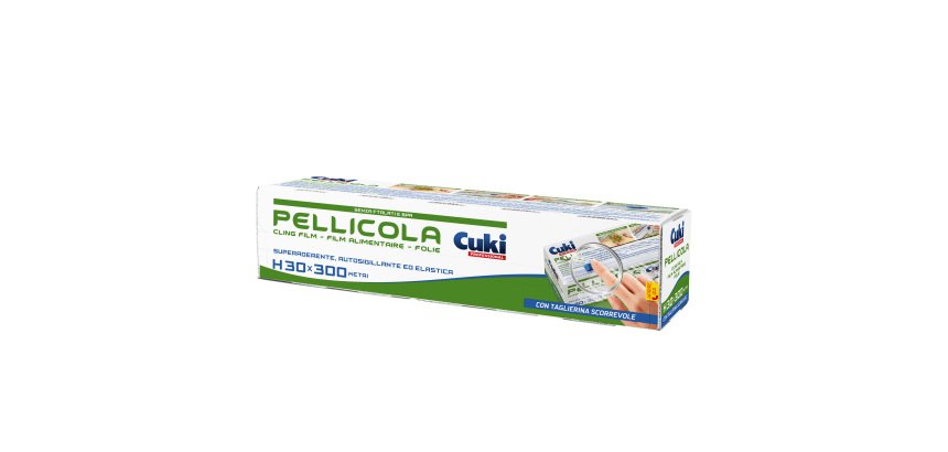 Roll pellicola trasparente - con seghetto - 300 mm x 300 m - PVC - Cuki Professional
