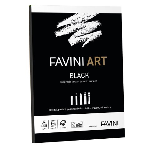 Blocco collato Black - A4 - 320 gr - 10 fogli - Favini