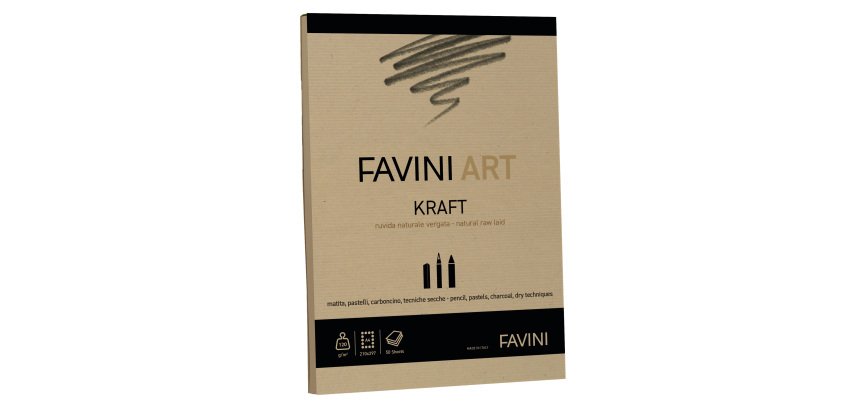 Album collato Kraft - A4 - 120 gr - 50 fogli - Favini Art