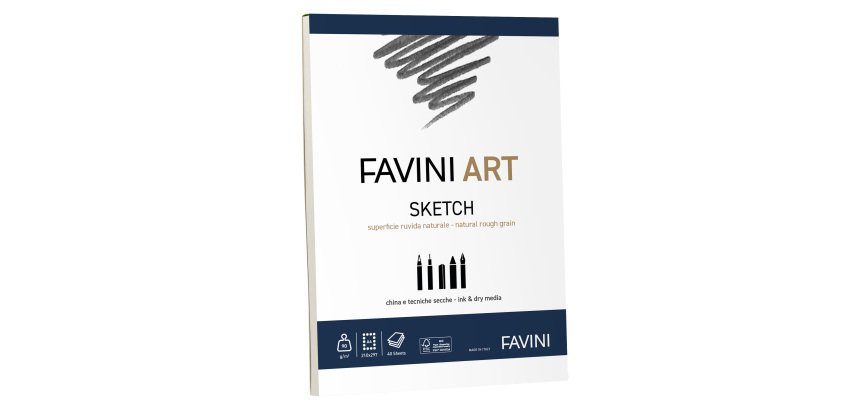 Album collato Sketch - A4 - 90 gr - 40 fogli - Favini Art