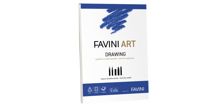 Album collato Drawing - A4 - 140 gr - 30 fogli  - Favini Art