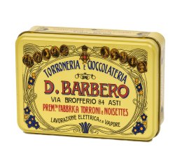 Scrigno regalo - con praline miste - 150 gr - metallo - giallo - Barbero
