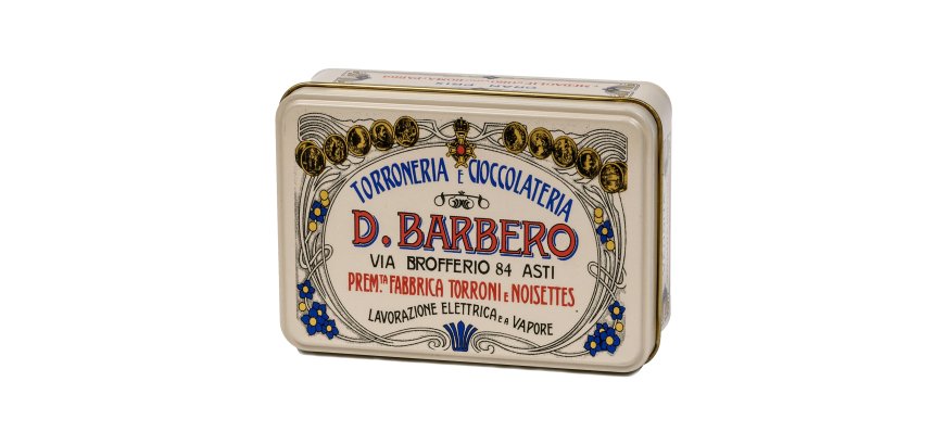 Scrigno regalo - con tartufi misti - 130 gr - metallo - panna - Barbero