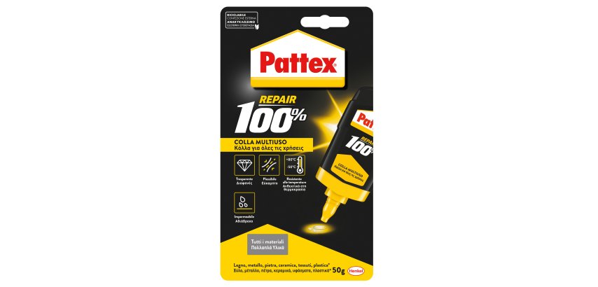 Colla universale Pattex Repair 100% colla - 50 gr - trasparente - Pattex