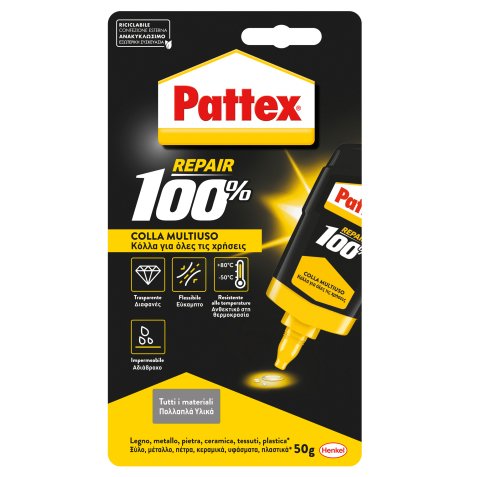 Colla universale Pattex Repair 100% colla - 50 gr - trasparente - Pattex