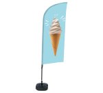 Bandiera a vela GELATO - con base riempibile - 89 x 240 cm - Studio T