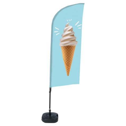 Bandiera a vela GELATO - con base riempibile - 89 x 240 cm - Studio T