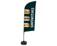 Bandiera a vela SANDWICH - con base riempibile - 89 x 240 cm - Studio T