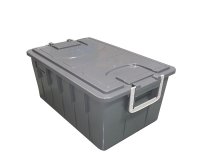 Cassa multiuso - con coperchio e manici - 58 x 38 x 26 cm - 40 L - PP - grigio scuro/grigio chiaro - Mobil Plastic