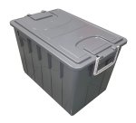 Cassa multiuso - con coperchio e manici - 58 x 38 x 38 cm - 60 L - PP - grigio scuro/grigio chiaro - Mobil Plastic