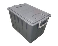 Cassa multiuso - con coperchio e manici - 58 x 38 x 38 cm - 60 L - PP - grigio scuro/grigio chiaro - Mobil Plastic