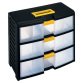 Cassettiera portautensili modulare Store-Age - 3 cassetti - con maniglia - 39,1 x 19,7 x 33,4 cm - PPL - trasparente/nero - Terry