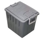 Cassa multiuso - con coperchio e manici - 38 x 28 x 30 cm - 20 L - PP - grigio scuro/grigio chiaro - Mobil Plastic