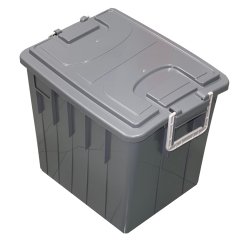 Cassa multiuso - con coperchio e manici - 38 x 28 x 30 cm - 20 L - PP - grigio scuro/grigio chiaro - Mobil Plastic