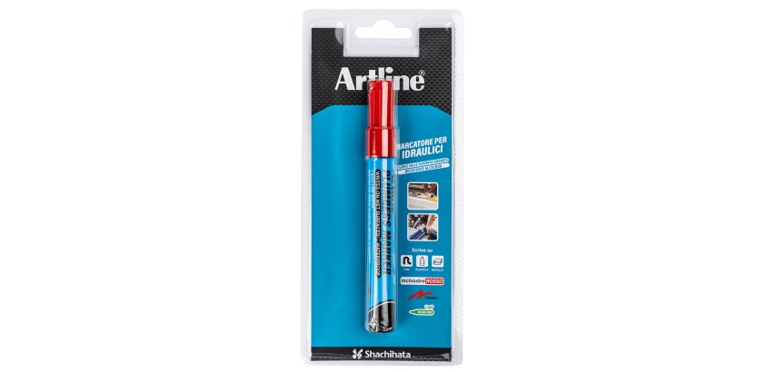Marcatore permanente - per idraulica - punta tonda - 1,5 mm - rosso - Artline