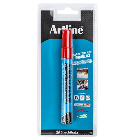 Marcatore permanente - per elettricisti - punta tonda - 1,5 mm - rosso - Artline