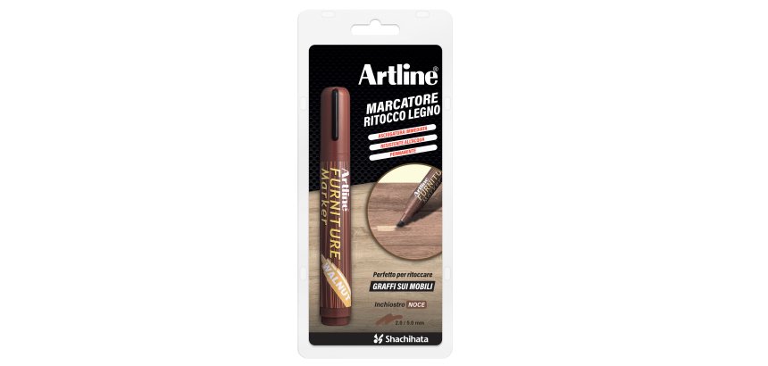 Marcatore permanente per legno Furniture Marker - punta a scalpello - tratto 2,0-5,0 mm - noce - Artline
