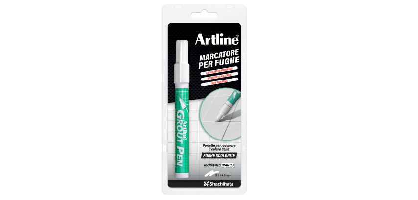 Marcatore permanente - per fughe Grout Pen - punta a scalpello - tratto 2,0-4,0 mm - bianco - Artline