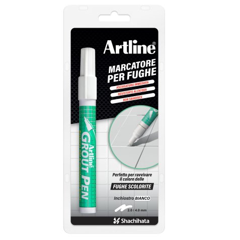 Marcatore permanente per fughe Grout Pen - puna a scalpello - tratto 2,0-4,0 mm - bianco - Artline