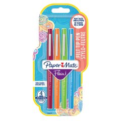 Pennarello Flair Nylon - punta feltro - 1,10mm - colori assortiti Fun - Papermate - conf. 4 pezzi
