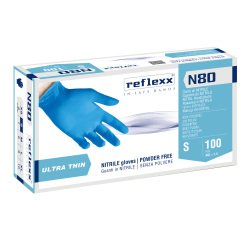 Guanti monouso Reflexx® N80 in nitrile azzurro, 100 unità