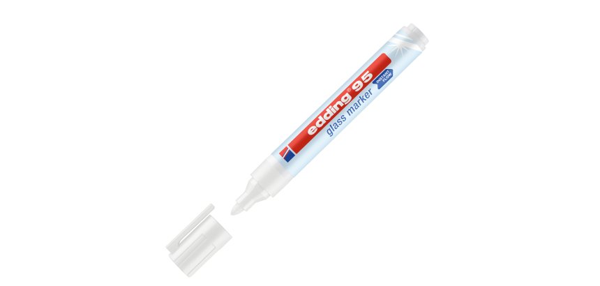 Marcatore per vetro 95 - punta tonda - da 1,5 a 3 mm - bianco - Edding