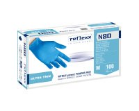 Guanti monouso Reflexx® N80 in nitrile azzurro, 100 unità