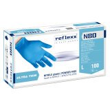 Guanti in nitrile N80 - ultrasottili - taglia L - azzurro - Reflexx - conf. 100 pezzi