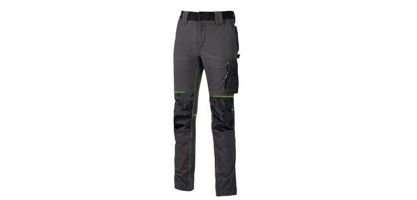 Pantalone da lavoro U-Power Atom, grigio/verde