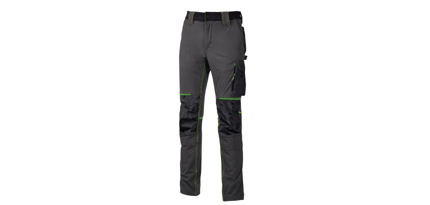 Pantalone da lavoro U-Power Atom, grigio/verde