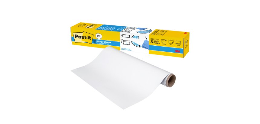 Lavagna cancellabile Easy Erase - in rotolo - 91,4 x 121,9 cm - bianco - Post-it