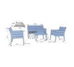 Salotto Panka - antracite - Grandsoleil - set 4 elementi