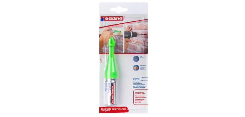 Marcatore a spray per fori profondi 8870 - verde fluo - Edding