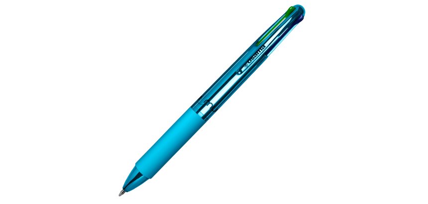 Penna a sfera 4 Multi Chrome - punta 1,00 mm - 4 colori - sky  - Osama