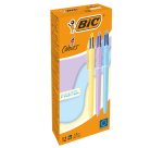 Penna sfera a scatto 4 Colori Pastel - 1.0 mm - Bic - conf. 12 pezzi